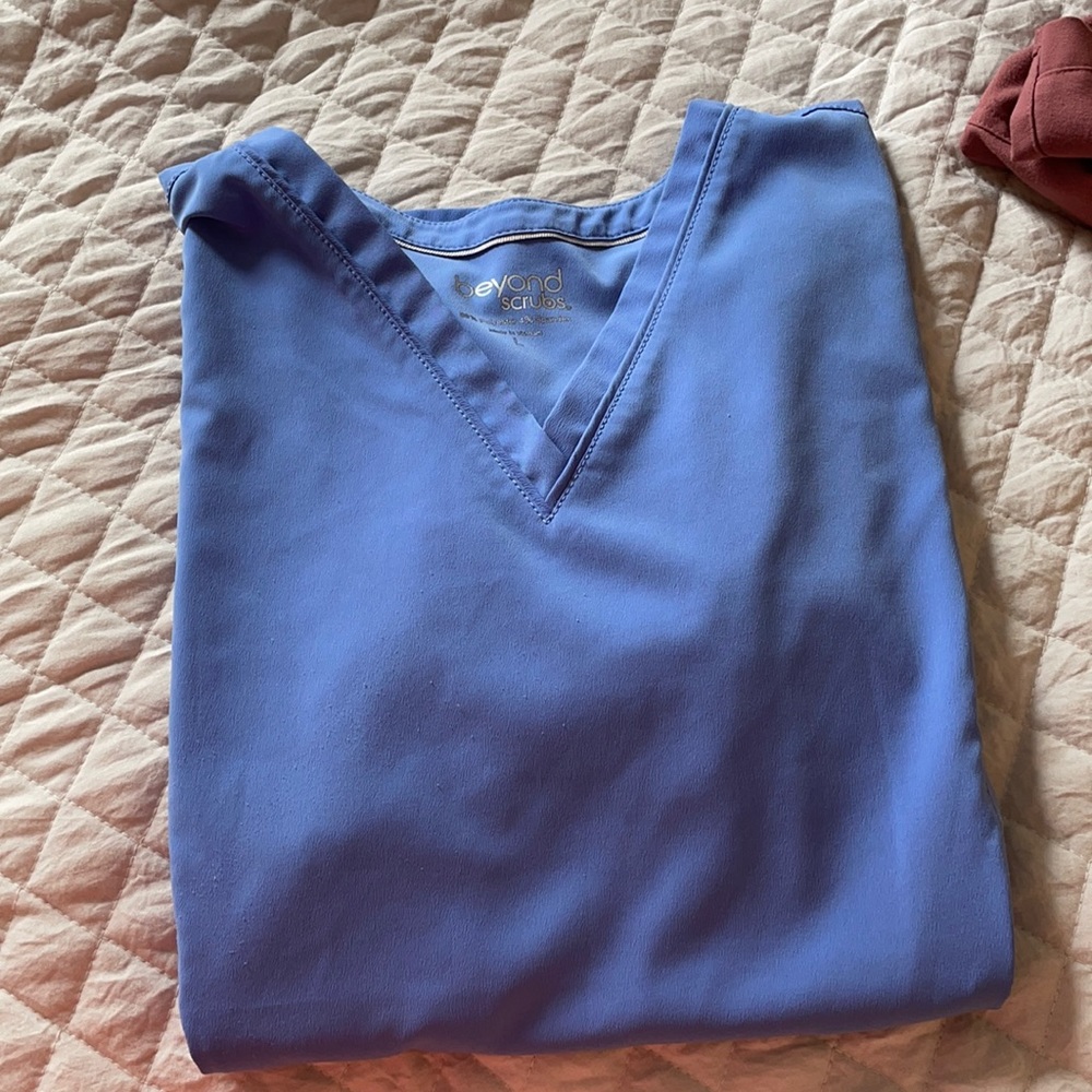 Light blue scrub top